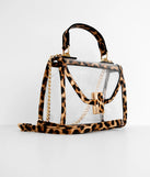 Leopard Trim Clear Mini Purse