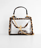 Leopard Trim Clear Mini Purse