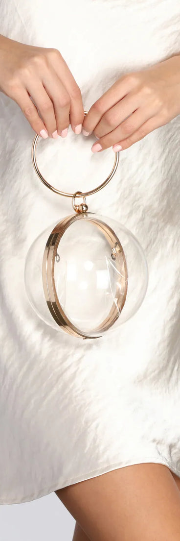 Just Watch Me Sphere Clear Clutch