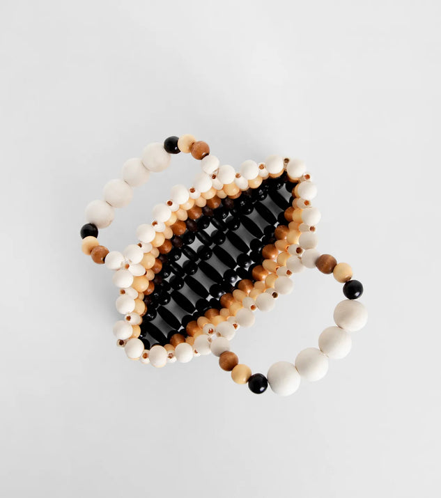 Cancun Vibes Wooden Beaded Mini Purse