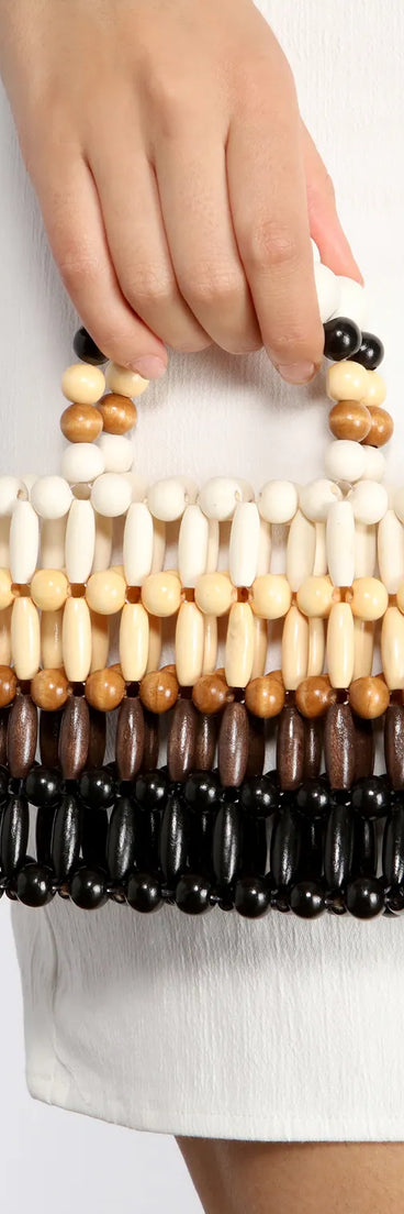 Cancun Vibes Wooden Beaded Mini Purse