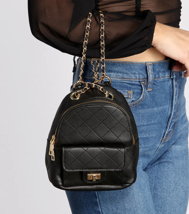 Day To Night Quilted Chain Backpack