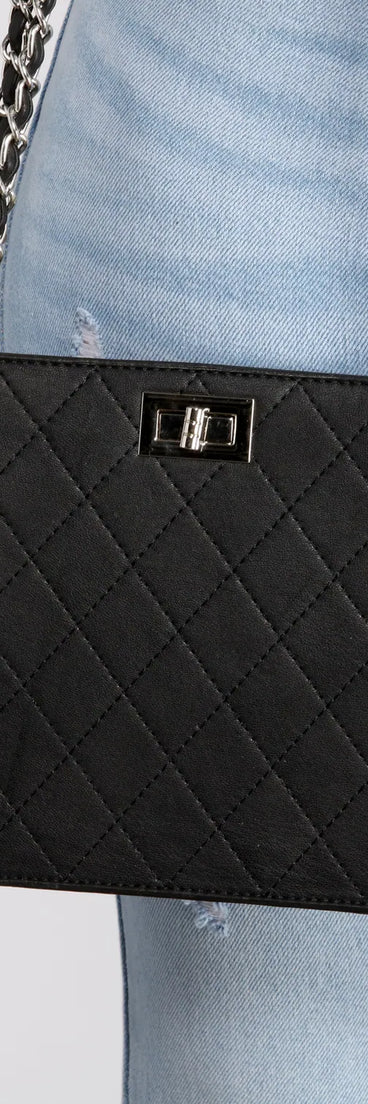 Turn It Up Lock Faux Leather Purse