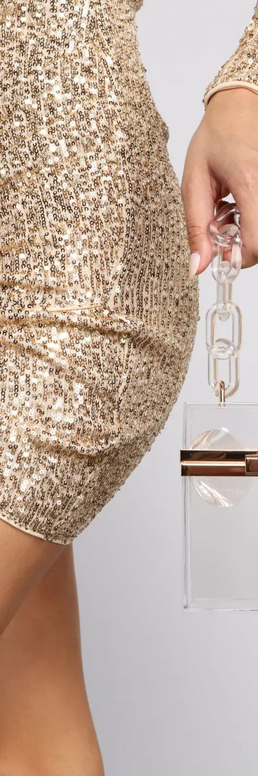 Trendy Acrylic Tall Box Clutch