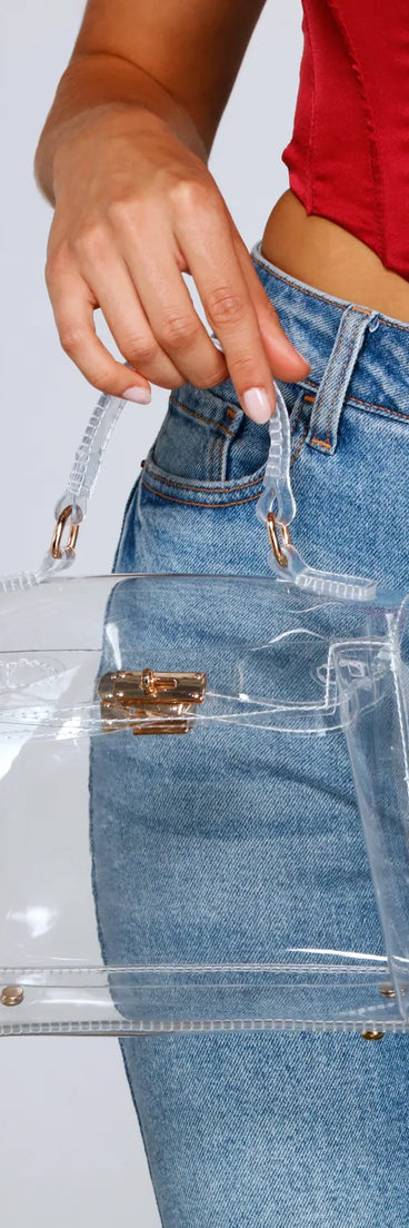 Clearly Stylish Top Handle Bag