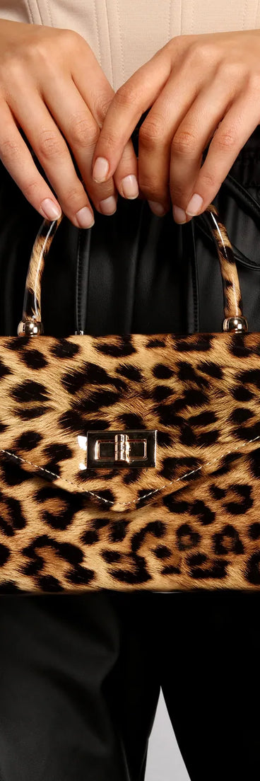 Wild and Glam Faux Leather Leopard Purse