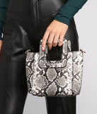 Faux Leather Snake Print Handbag