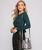 Faux Leather Snake Print Handbag