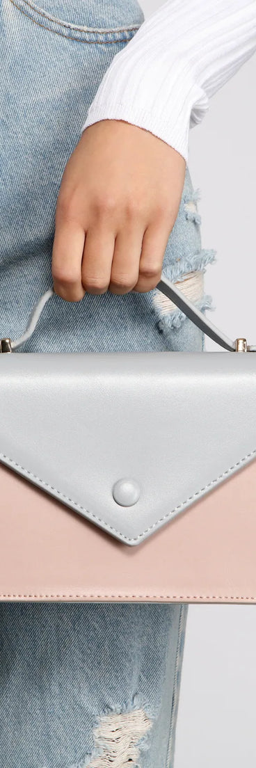 Chic Two-Tone Top Handle Bag