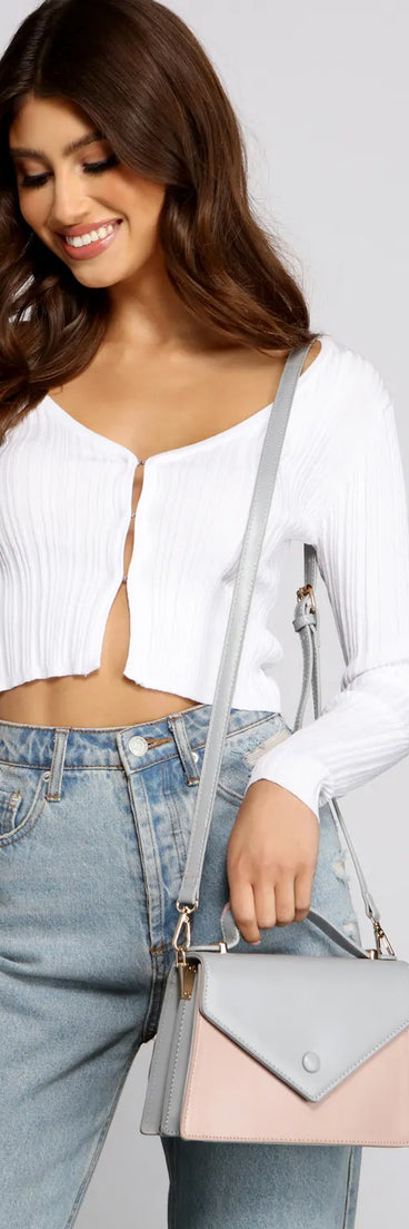 Chic Two-Tone Top Handle Bag