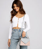 Chic Two-Tone Top Handle Bag