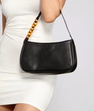Trendy Tortoise Chain Faux Leather Shoulder Bag