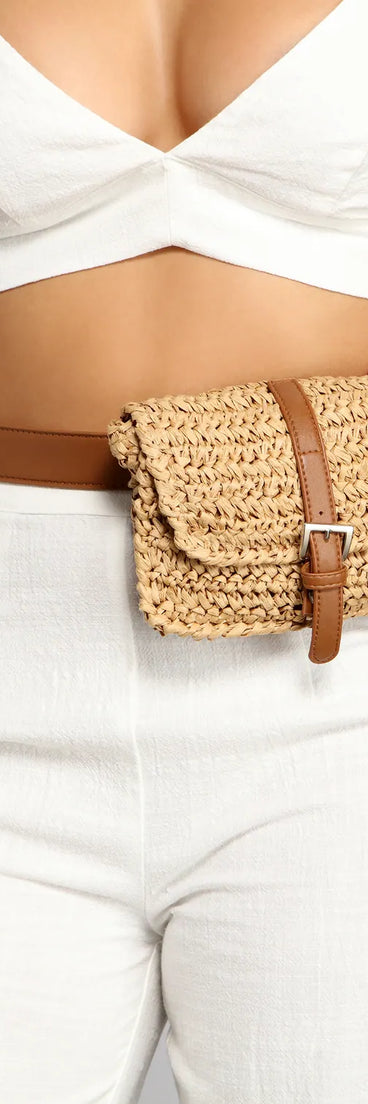 Take It Easy Straw Fanny Pack Belt