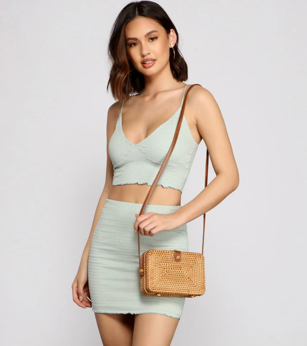 Vacay Mode Straw Crossbody