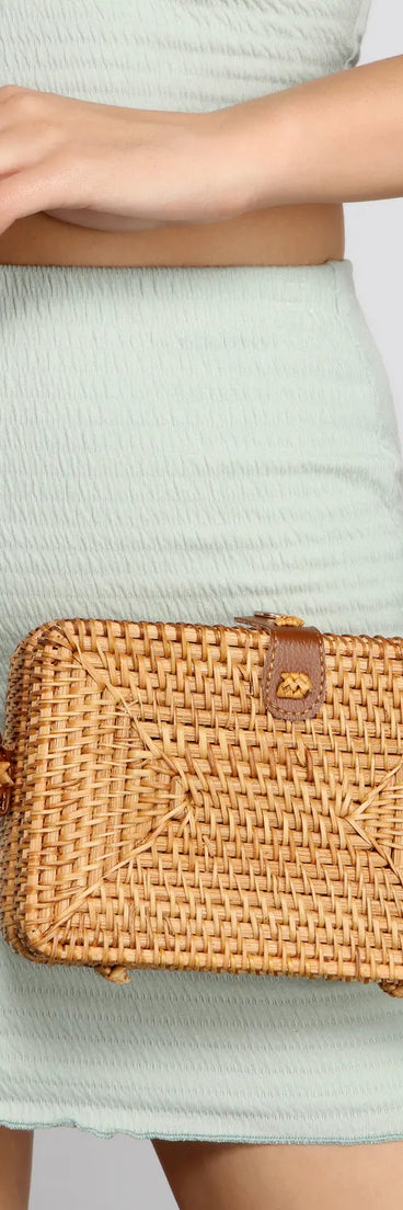 Vacay Mode Straw Crossbody