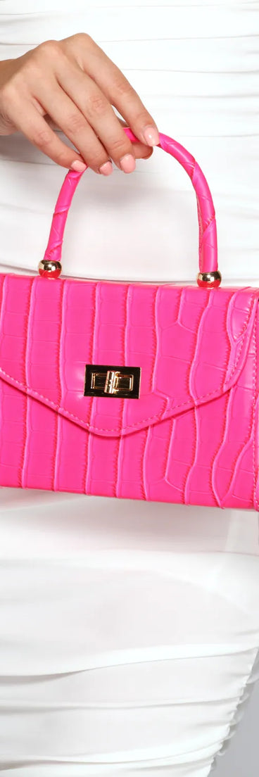 So Chic Croc Embossed Purse