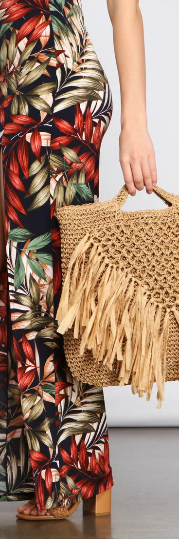 Vacay Bound Raffia Straw Tote