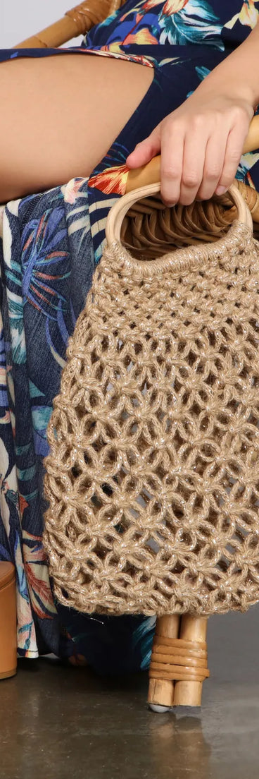 Beachy Days Woven Straw Tote