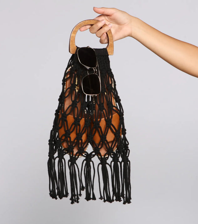 Hello Summer Woven Fringe Tote