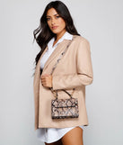 Strut Down Snake Print Top Handle Purse