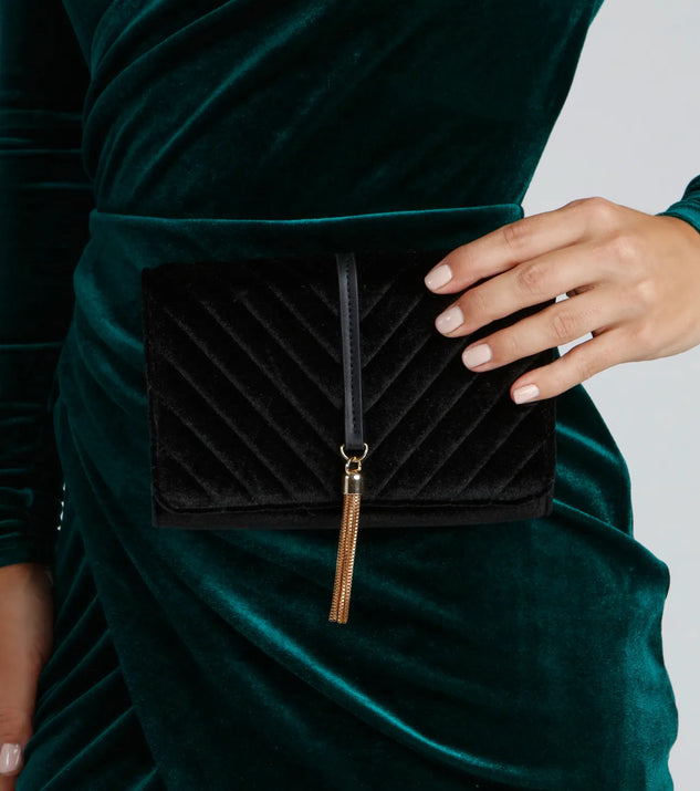 Bring The Luxe Look Velvet Crossbody Purse