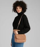 Fuzzy Extras Sherpa Quilted Crossbody
