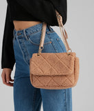 Fuzzy Extras Sherpa Quilted Crossbody
