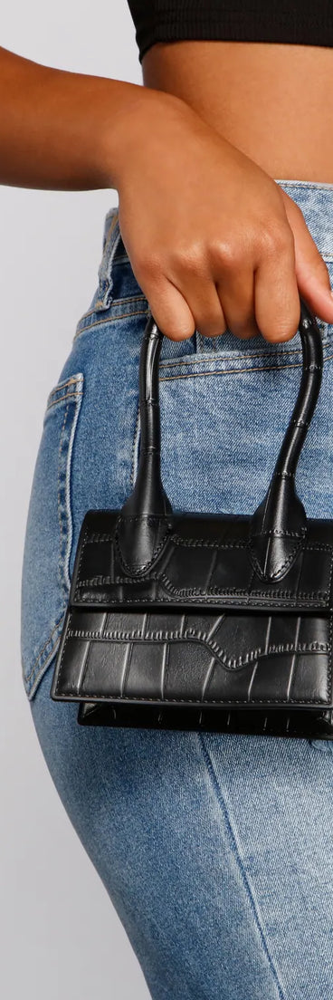 Make It Pop Croc Embossed Mini Purse