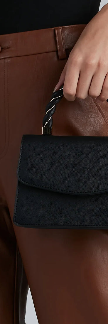 Fashion Twist Saffiano Top Handle Bag