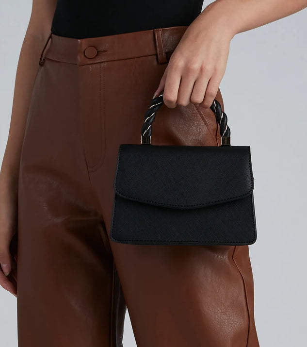 Fashion Twist Saffiano Top Handle Bag