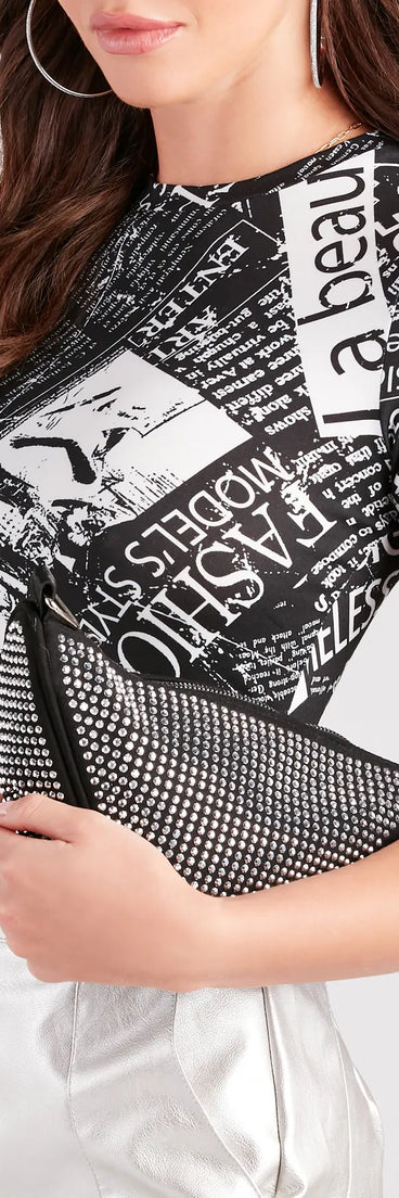 Looking Like A Stud Rhinestone Shoulder Bag