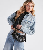 Rule The Scene Stud Shoulder Bag With Pouch