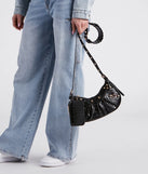 Rule The Scene Stud Shoulder Bag With Pouch