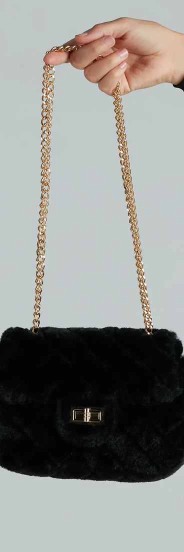 Furry And Fab Quilted Crossbody Bag