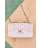 On The Go Babe Faux Pearl Jelly Crossbody Bag