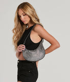 Glam Direction Rhinestone Mesh Shoulder Bag