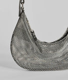 Glam Direction Rhinestone Mesh Shoulder Bag