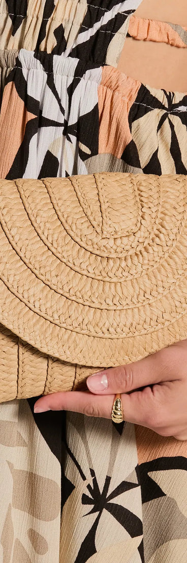 Stylish Day Out Straw Clutch Purse