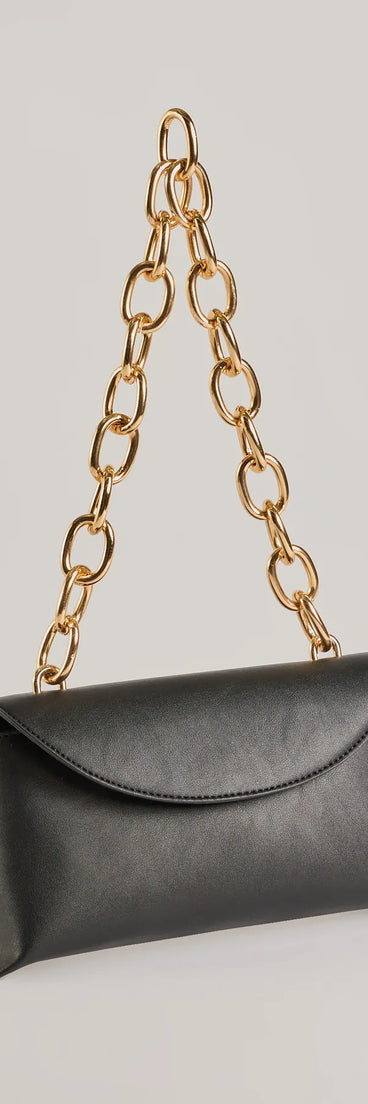 Fab Night Out Faux Leather Chain Link Handbag