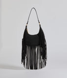 Caught In The Fringe Faux Suede Shoulder Bag