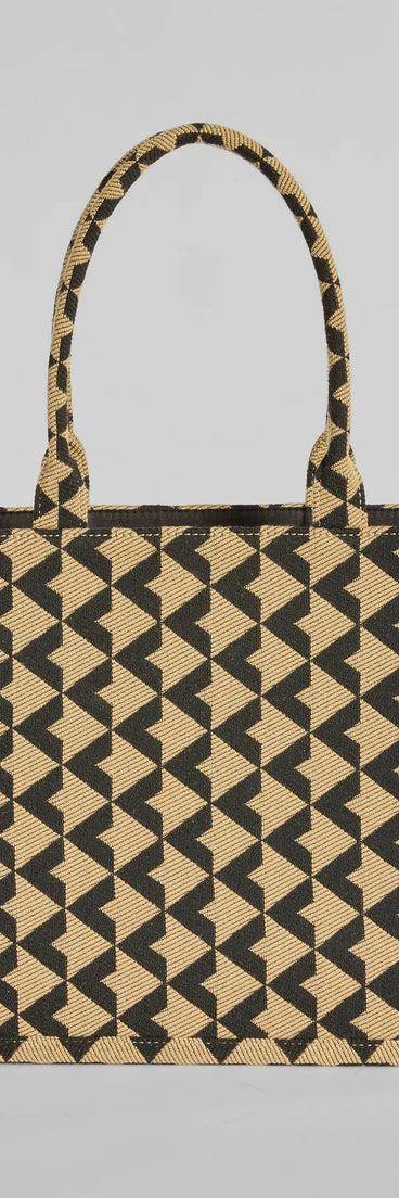 On The Go Jacquard Woven Tote Bag