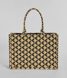 On The Go Jacquard Woven Tote Bag