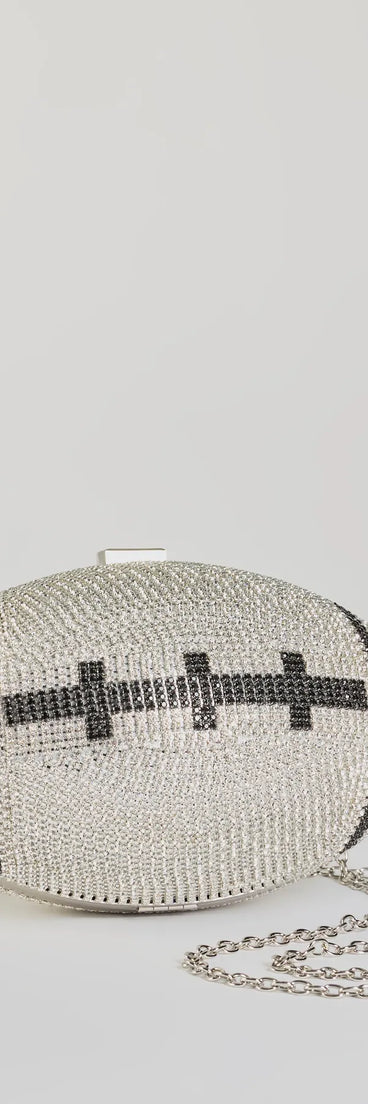 Play The Field Football Rhinestone Clutch