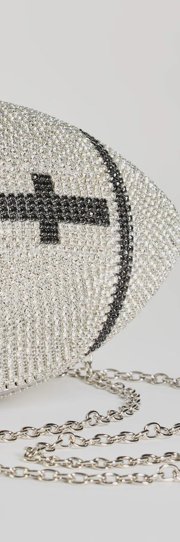 Play The Field Football Rhinestone Clutch
