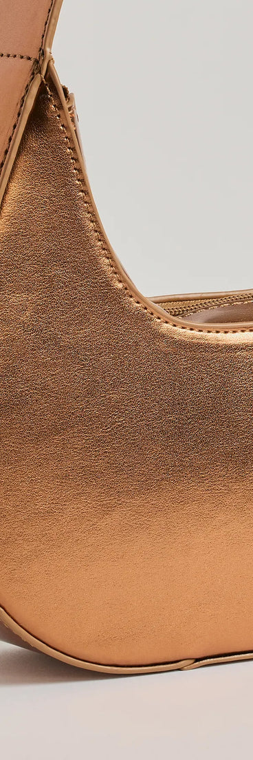 Major Trendsetter Metallic Faux Leather Shoulder Bag, a trendy copper addition to women's going-out outfits, is ideal for Christmas party outfits, chic NYE attire, or winter night-out looks that keep you on-trend!