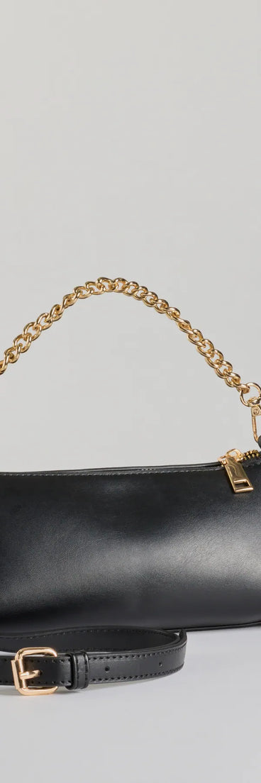 Sleek Sophistication Faux Leather Crossbody Purse