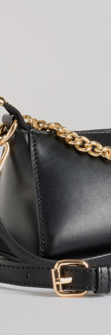 Sleek Sophistication Faux Leather Crossbody Purse