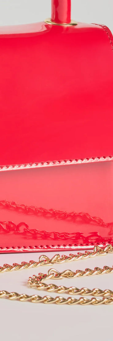 Get ready for any event with the Trendy Moment Faux Patent Leather Top Handle Mini Purse in red, an essential start to creating a versatile outfit for women for parties, cocktail hours, or Valentine's Day events.