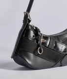 Bold Buckles Faux Leather Handbag