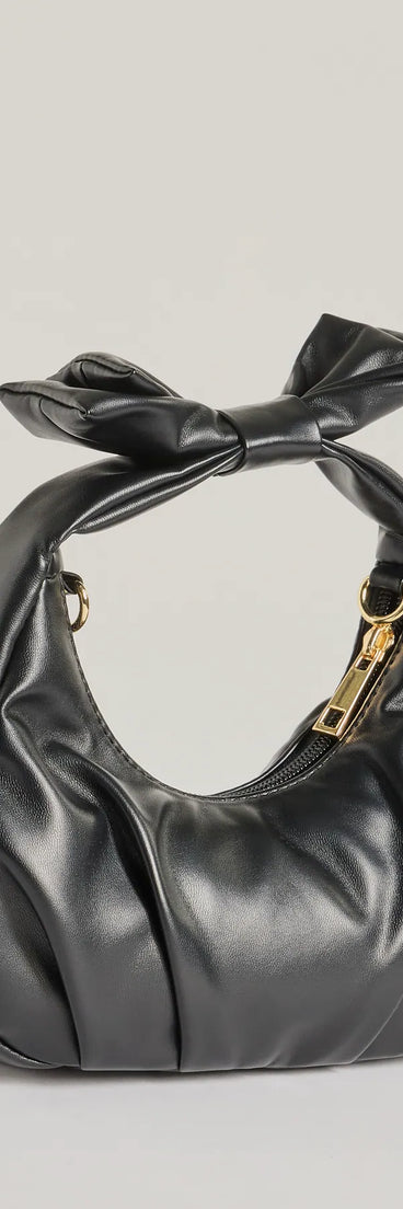 Chic Muse Faux Leather Bow Handbag